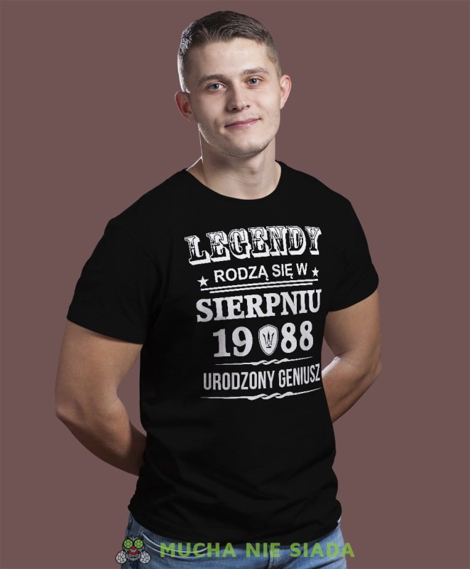 Legendy rodzą się w... urodzony geniusz Koszulka urodzinowa czarna