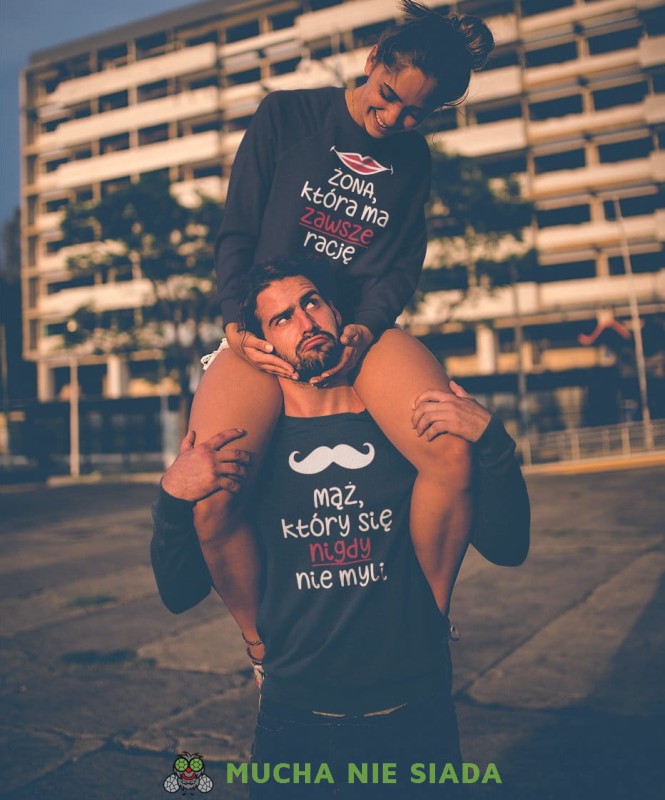 Żona która ma zawsze racje Mąż który się nigdy nie myli Bluzy dla par unisex