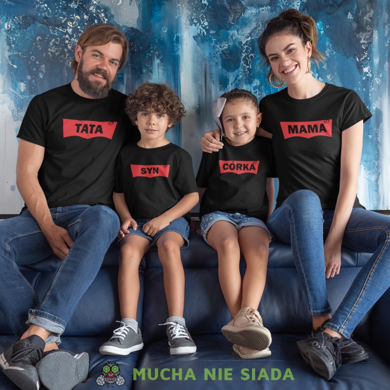 mama, tata, syn, córka, love czarne koszulki rodzinne levis styl.jpg