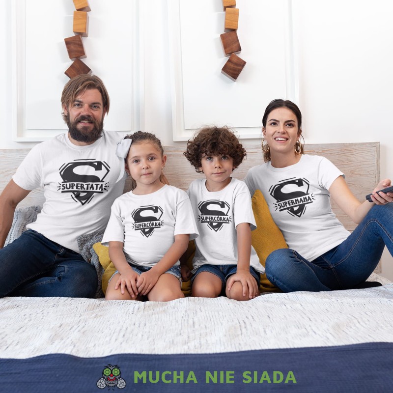 super tata, super mama, super syn, super córka białe koszulki.jpg