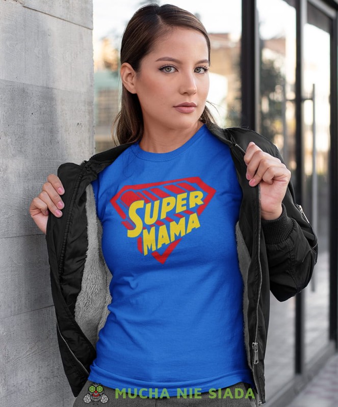 super mama niebieska koszulka dla mamy.jpg