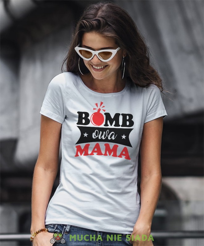 bombowa mama biała koszulka dla mamay.jpg