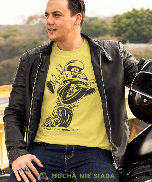 crazy biker żółta koszulka motocyklowa motocykl motocyklista.jpg