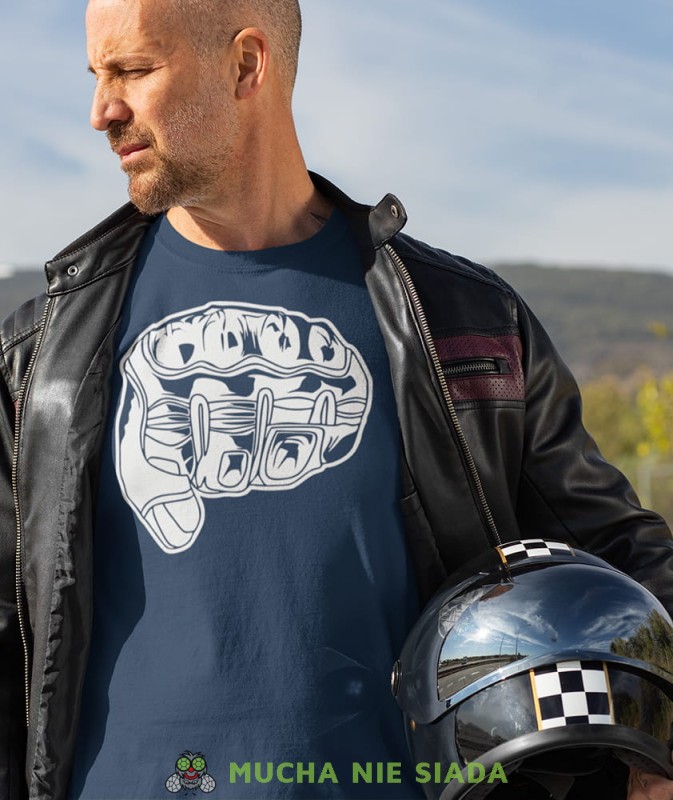 Rękawica motocyklowa granatowa Koszulka motocyklowa.jpg