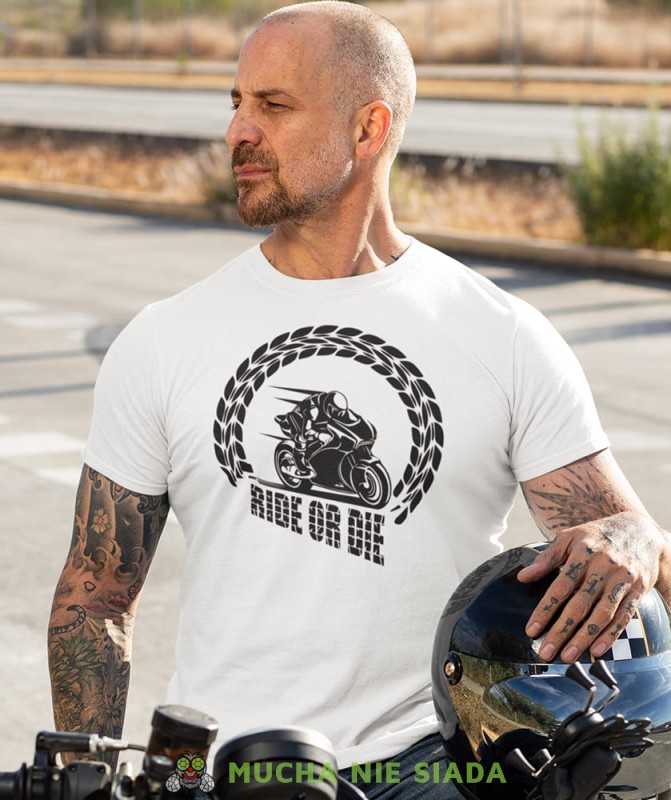 ride or die biała koszulka motocyklowa motocykl motocyklista.jpg