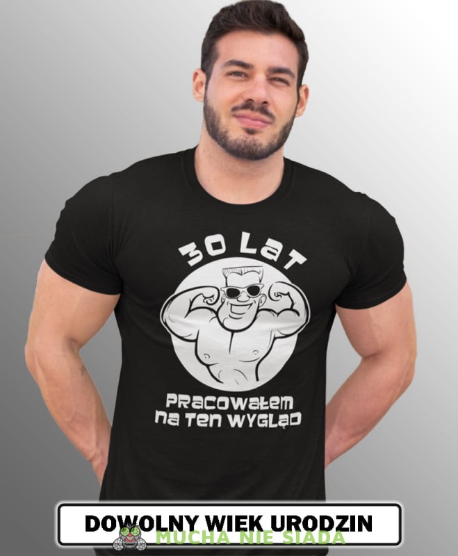 30; 40; 50; 60 lat pracowałem na ten wygląd męska czarna koszulka urodzinowa na urodziny z nadrukiem opis.jpg