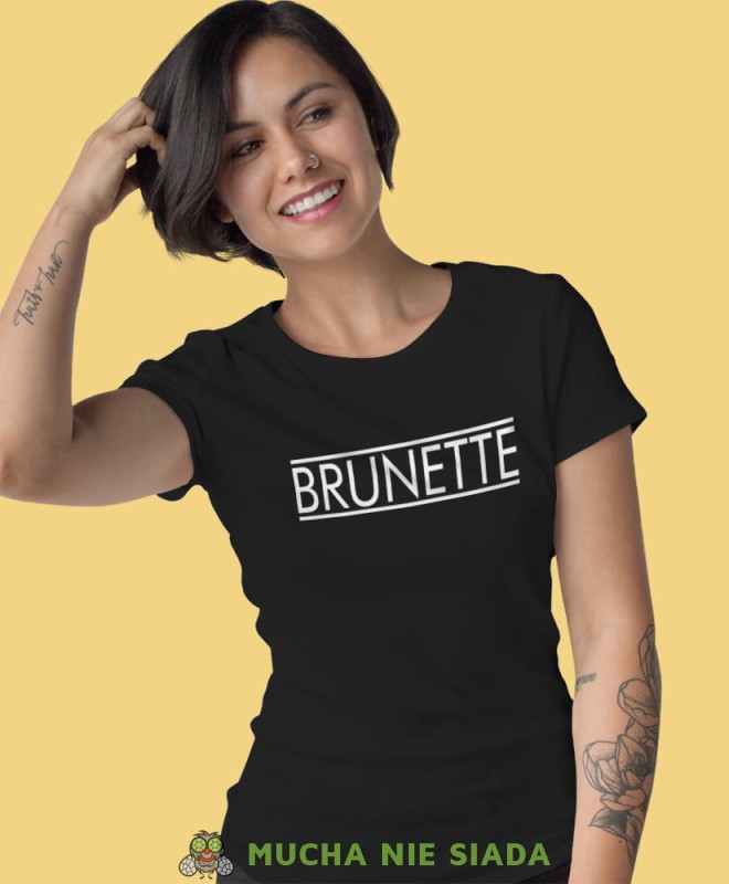 brunette czarna damska koszulka z nadrukiem na prezent dla dziewczyny.jpg