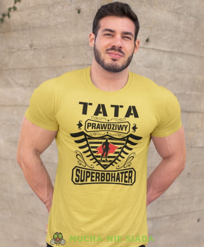 tata prawdziwy superbohater żółta koszulka dla taty.jpg