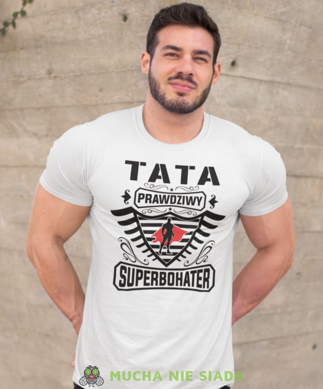 tata prawdziwy superbohater biała koszulka dla taty.jpg