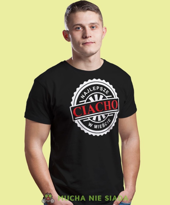 najlepsze ciacho w mieście czarna męska koszulka z nadrukiem na co dzień, na prezent, fajna koszulka, dla męża, dla chłopaka.jpg