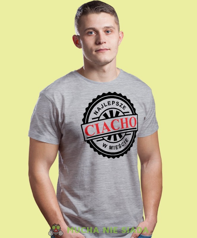 najlepsze ciacho w mieście szara męska koszulka z nadrukiem na co dzień, na prezent, fajna koszulka, dla męża, dla chłopaka.jpg