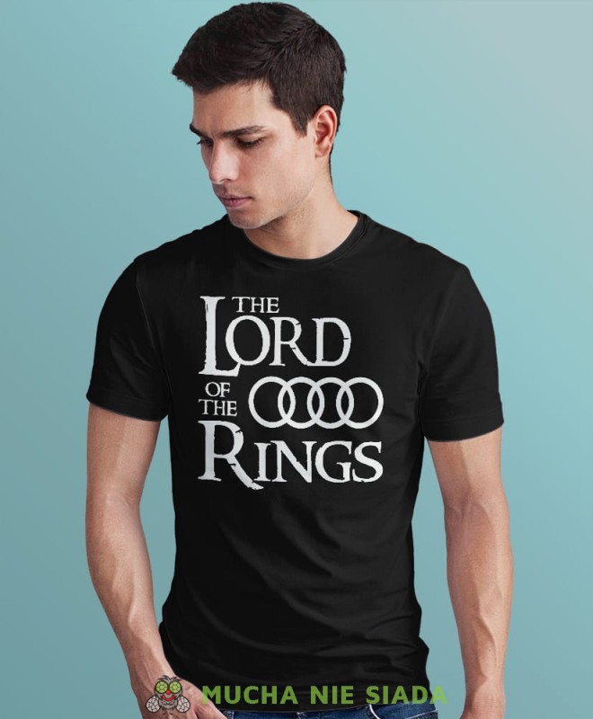 the lord of the rings, audi, czarna męska koszulka z nadrukiem na co dzień, na prezent, fajna koszulka dla chłopaka.jpg