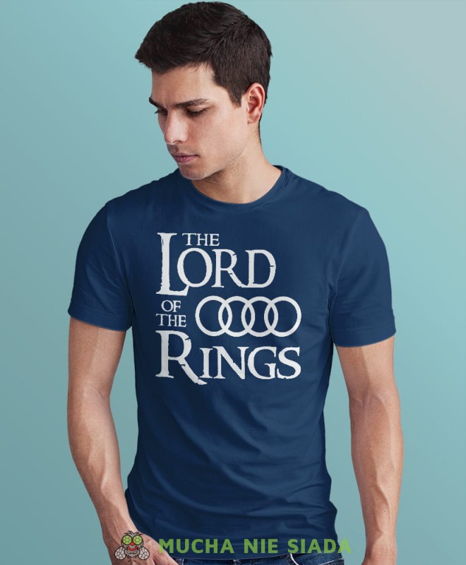 the lord of the rings, audi, granatowa męska koszulka z nadrukiem na co dzień, na prezent, fajna koszulka dla chłopaka.jpg