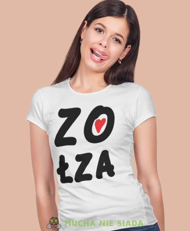 zołza biała koszulka z nadrukiem na prezent dla dziewczyny dla żony.jpg