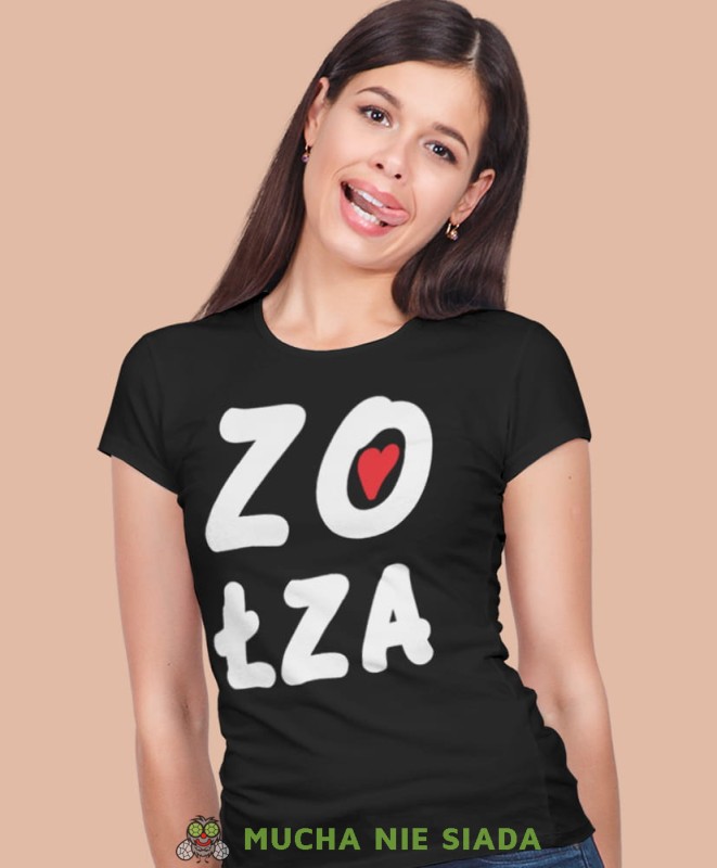 zołza czarna koszulka z nadrukiem na prezent dla dziewczyny dla żony.jpg