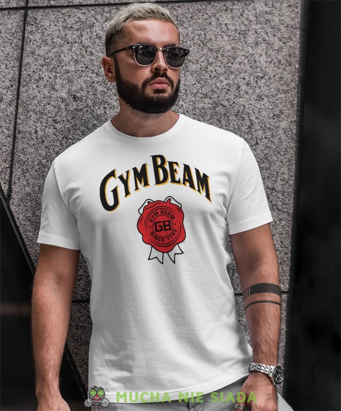 gym beam, biała koszulka na siłownię, męska koszulka, koszulka sportowa, na sport, gym, na siłownię.jpg