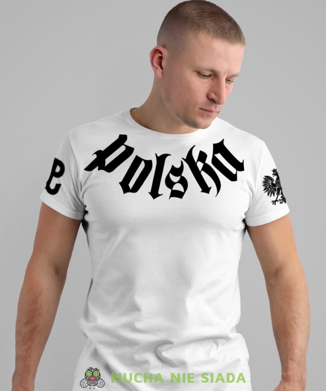 Polska, Orzeł Polski, Polska Walcząca, biała męska koszulka z nadrukiem, koszulka patriotyczna, koszulki z grafiką patriotyczną, dla mężczyzny, dla chłopaka na prezent, koszulka Polska, koszulki Polska.jpg