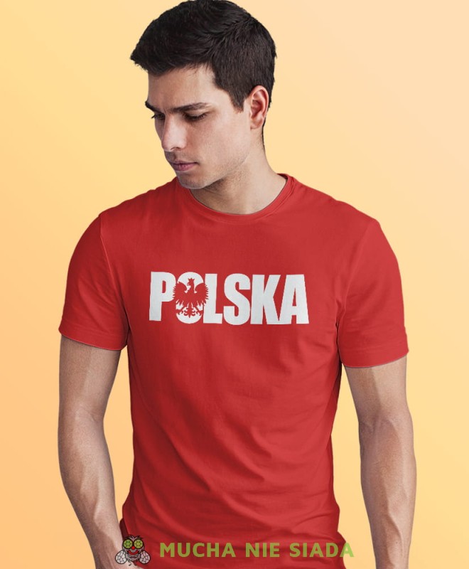 Polska Orzeł Polski, czerwona męska koszulka z nadrukiem, koszulka patriotyczna, koszulki z grafiką patriotyczną, dla mężczyzny, dla chłopaka na prezent, koszulka Polska, koszulki Polska.jpg