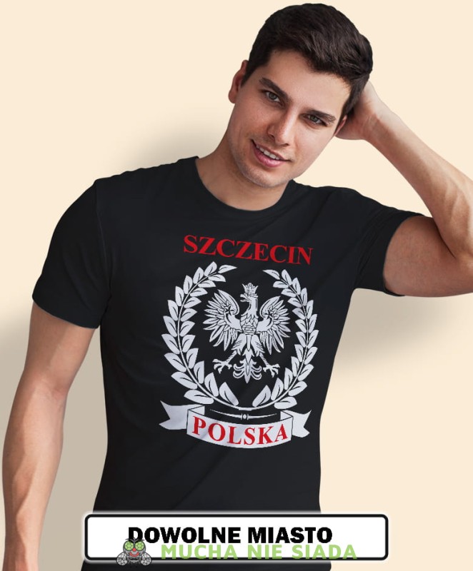 cześć i chwała bohaterom, laur,opis czarna męska koszulka z nadrukiem, koszulka patriotyczna, koszulki z grafiką patriotyczną, dla mężczyzny, dla chłopaka na prezent, koszulka Polska, koszulki Polska.jpg