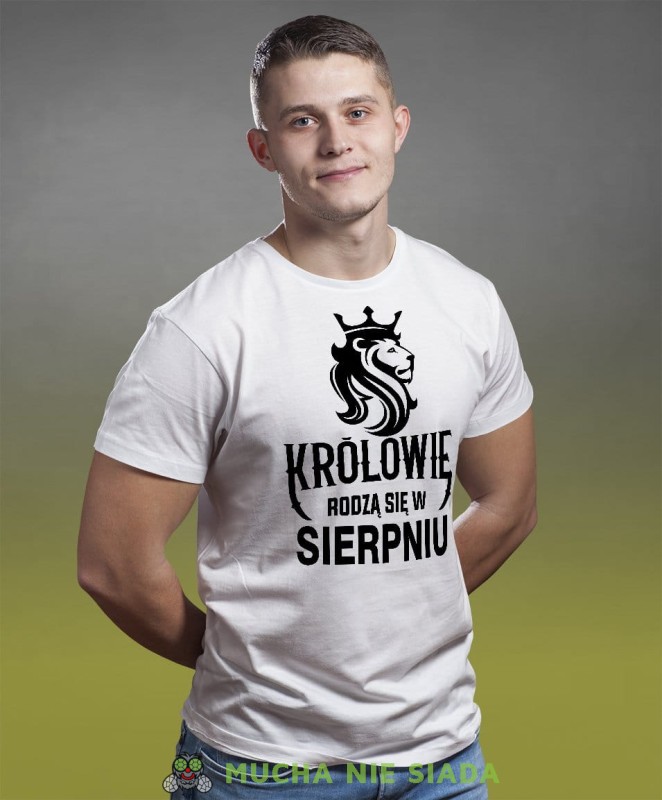 Królowie rodzą się w... męska koszulka urodzinowa biała