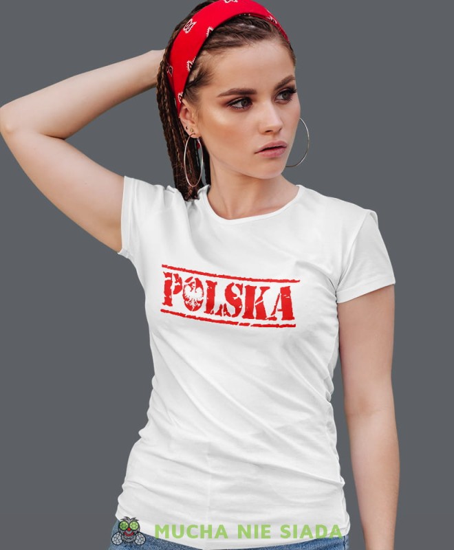 Polska orzeł biała damska koszulka patriotyczna, patriotka, koszulka dla niej, dla dziewczyny, koszulka na prezent.jpg