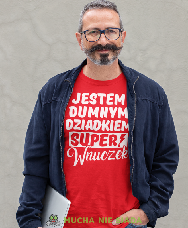 jestem dumnym dziadkiem super wnuczek czerwona koszulka męska dla dziadka, na urodziny, na dzień dziadka, na prezent.jpg.png