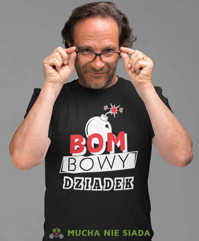 bombowy dziadek czarna koszulka męska dla dziadka, na urodziny, na dzień dziadka, na prezent.jpg