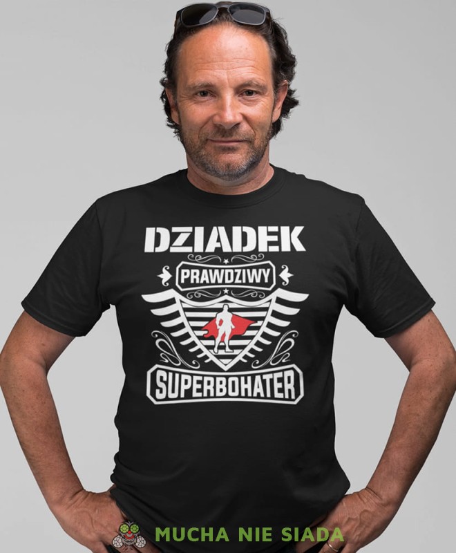 dziadek prawdziwy superbohater czarna koszulka męska dla dziadka, na urodziny, na dzień dziadka, na prezent.jpg