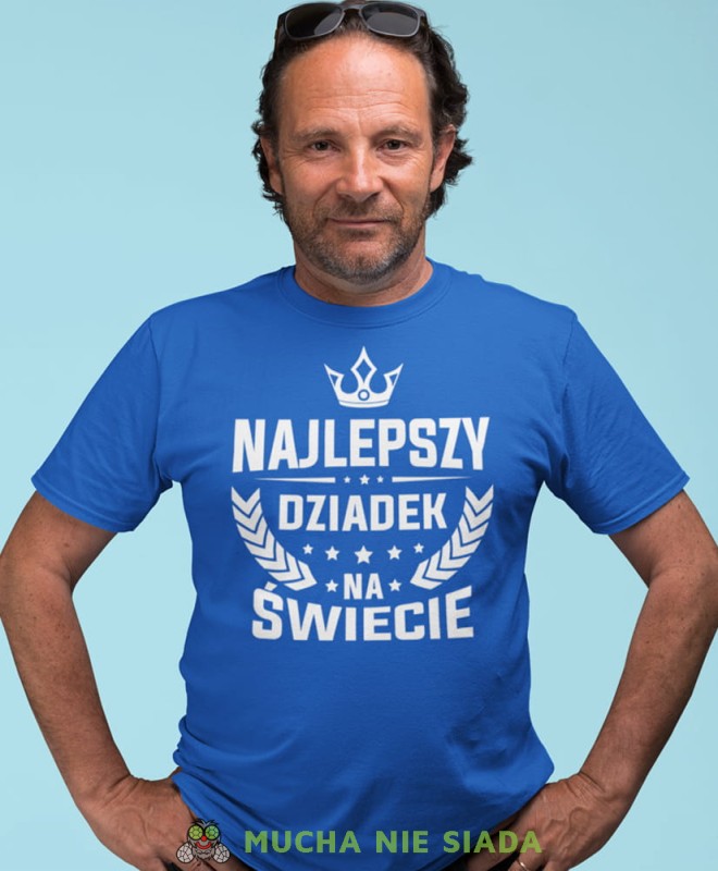 najlepszy dziadek na świecie korona niebieska koszulka męska dla dziadka, na urodziny, na dzień dziadka, na prezent.jpg
