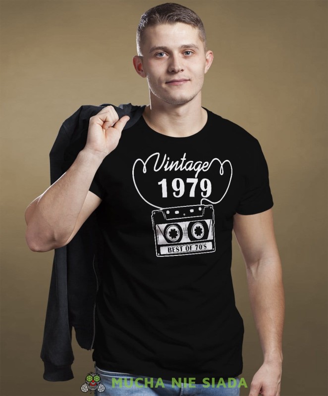 Vintage Kaseta magnetofonowa Koszulka urodzinowa czarna