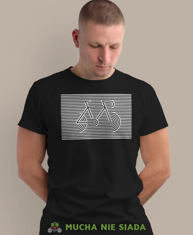 rower, czarna męska koszulka rowerowa z nadrukiem, na rower, na co dzień, na prezent, fajna koszulka dla chłopaka, rower, rowerzysta.jpg