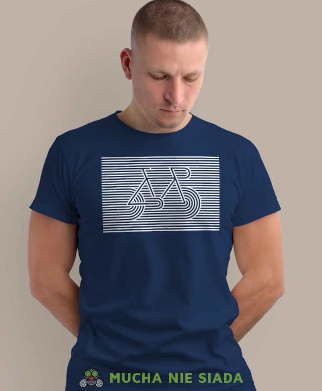 rower, granatowa męska koszulka rowerowa z nadrukiem, na rower, na co dzień, na prezent, fajna koszulka dla chłopaka, rower, rowerzysta.jpg