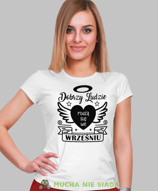 dobrzy ludzie rodzą się... biała damska koszulka urodzinowa z nadrukiem, na urodziny, na prezent.jpg