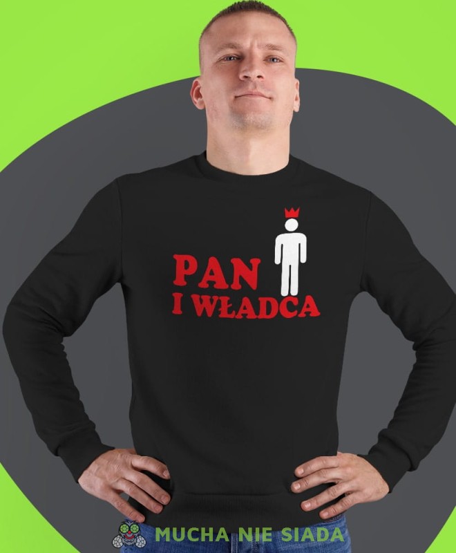 pan i władca, czarna męska bluza bez kaptura, fajna bluza, na prezent, mucha nie siada-min.jpg