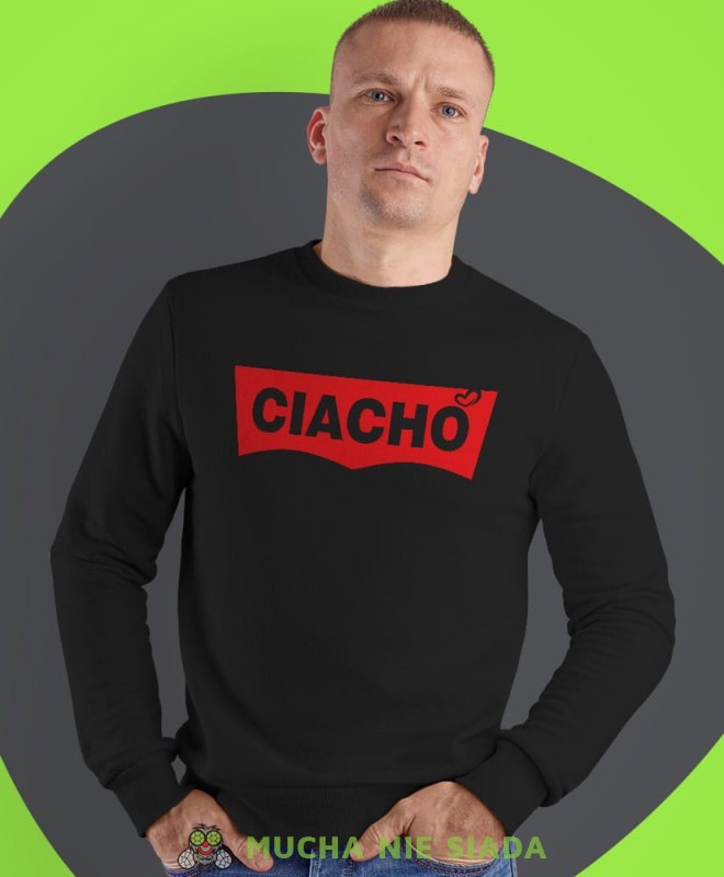 ciacho, czarna męska bluza bez kaptura, fajna bluza, na prezent, dla chłopaka, dla męża, dla niego, mucha nie siada-min.jpg