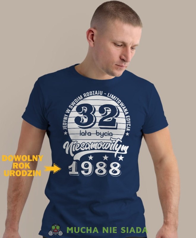 jedyny w swoim rodzaju - limitowana edycja, granatowa męska koszulka urodzinowa, na urodziny, na prezent, fajna koszulka, dla chłopaka, dla mężajpg1-min.jpg