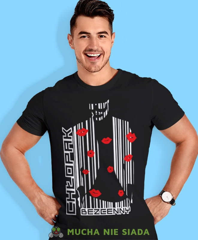 chłopak bezcenny, czarna męska koszulka dla chłopaka, koszulka z nadrukiem, na prezent, na urodziny, mucha nie siada.jpg