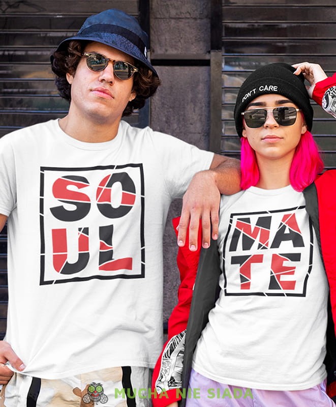 SOUL MATE białe koszulki dla par, dla męża, dla żony, walentynki, fajne koszulki, t-shirty dla par, dla chłopaka, dla dziewczyny, prezent dla narzeczonego, prezent dla narzeczonej, mucha nie siada.jpg
