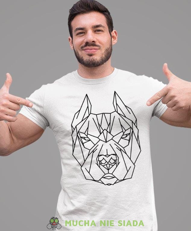 pit bull geometryczny, biała koszulka na siłownię, męska koszulka, koszulka sportowa, na sport, gym, na siłownię.jpg