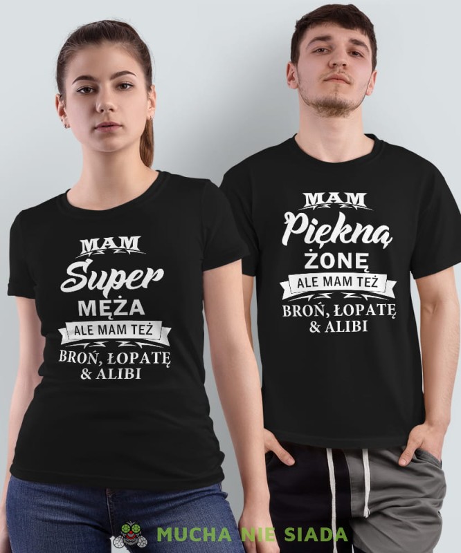 mam super męża mam piękną żonę, czarne koszulki dla par, dla męża, dla żony, walentynki, fajne koszulki, t-shirty dla par, mucha nie siada, mns.jpg