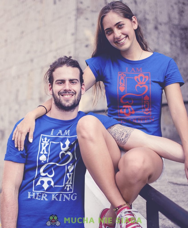 i am his queen, i am her king, niebieskie koszulki dla par, walentynkin na prezent dla niego, na prezent dla niej.jpg