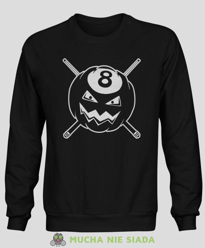 bila demon, męska czarna bluza bez kaptura, bluza dla bilardzisty, bluza na bilard, mucha nie siada.jpg