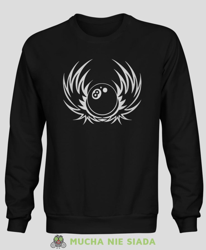 bila 8 skrzydła  męska czarna bluza bez kaptura, bluza dla bilardzisty, bluza na bilard, mucha nie siada.jpg