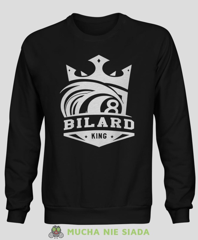 bilard king korona, męska czarna bluza bez kaptura, bluza dla bilardzisty, bluza na bilard, mucha nie siada.jpg
