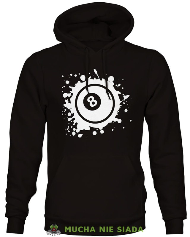 bila nr 8, męska czarna bluza z kapturem, bluzy dla bilardzistów, bluza dla bilardzisty, bluza na bilard, dla chłopaka, dla męża, dla niego, na prezent, mucha nie siada, mns.jpg