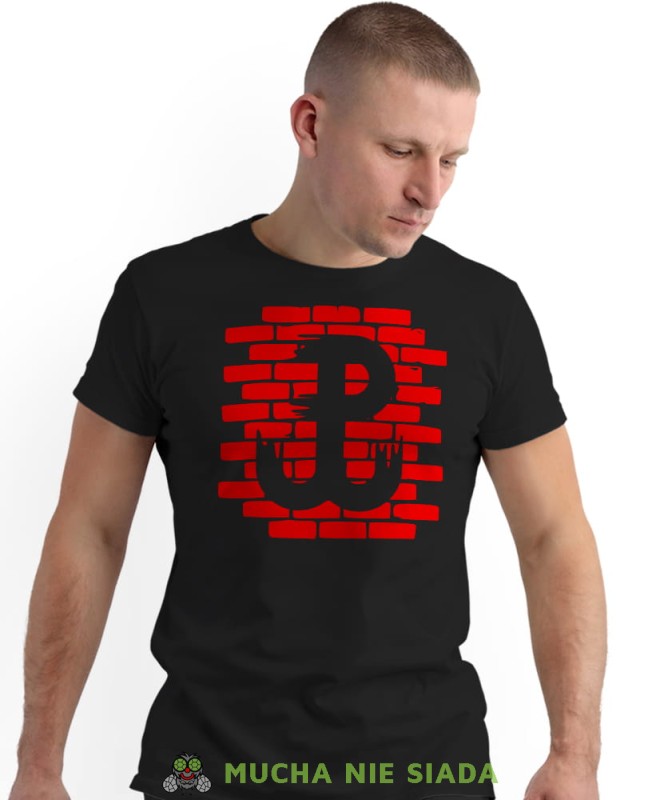 Polska Walcząca kotwica, czarna męska koszulka z nadrukiem, koszulka patriotyczna, koszulki z grafiką patriotyczną, dla mężczyzny, dla chłopaka na prezent, koszulka Polska, koszulki Polska.jpg