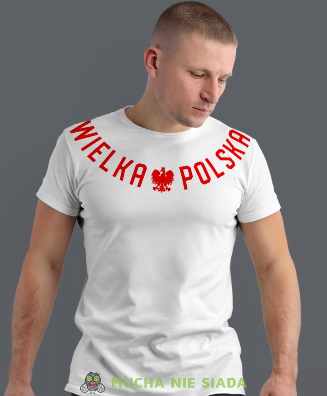 Wielka Polska Orzeł polski, biała męska koszulka z nadrukiem, koszulka patriotyczna, koszulki z grafiką patriotyczną, dla mężczyzny, dla chłopaka na prezent, koszulka Polska, koszulki Polska.jpg