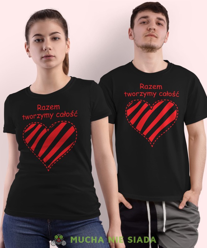 Razem tworzymy całość Serce, czarne koszulki dla par, dla męża, dla żony, walentynki, fajne koszulki, t-shirty dla par, mucha nie siada, mns.jpg