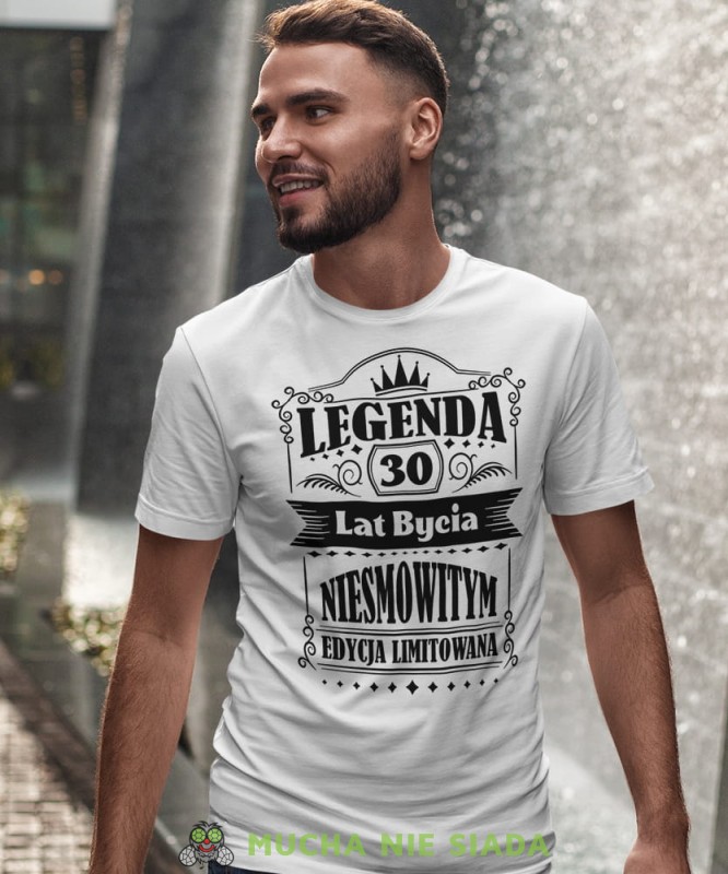 Legenda 20 30 40 50 60 lat bycia niesamowitym Edycja limitowana, biała męska koszulka urodzinowa, na urodziny, na prezent, fajna koszulka, dla chłopaka, dla męża, mucha nie siada, mns.jpg