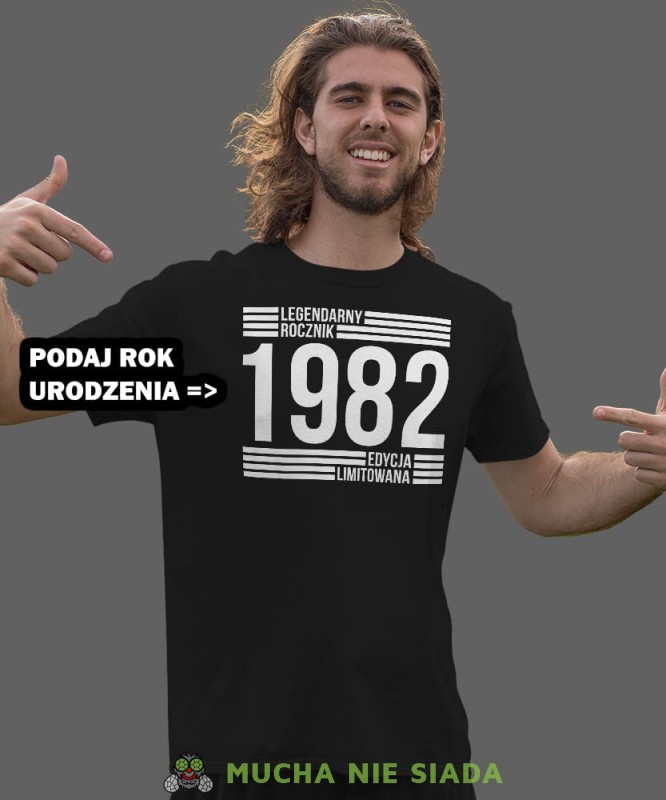 Legendarny rocznik Edycja limitowana, czarna męska koszulka urodzinowa, na urodziny, na prezent, fajna koszulka, dla chłopaka, dla męża, mucha nie siada, mns. OPIS.jpg